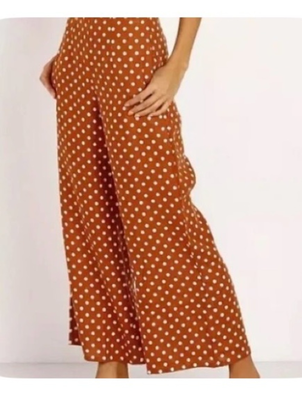 Anthropologie  Faithful The Brand Polka Dot Wide-Leg Pants 8, NWT - Picture 8 of 8